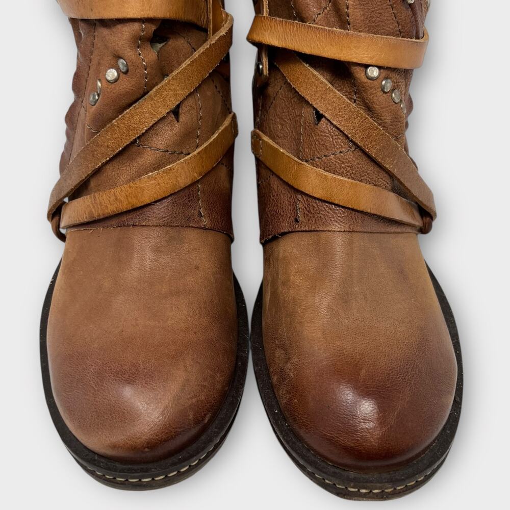 A.S.98 Wyatt Studded Wrap Distress Leather Boot Size 40 - Picture 10 of 16